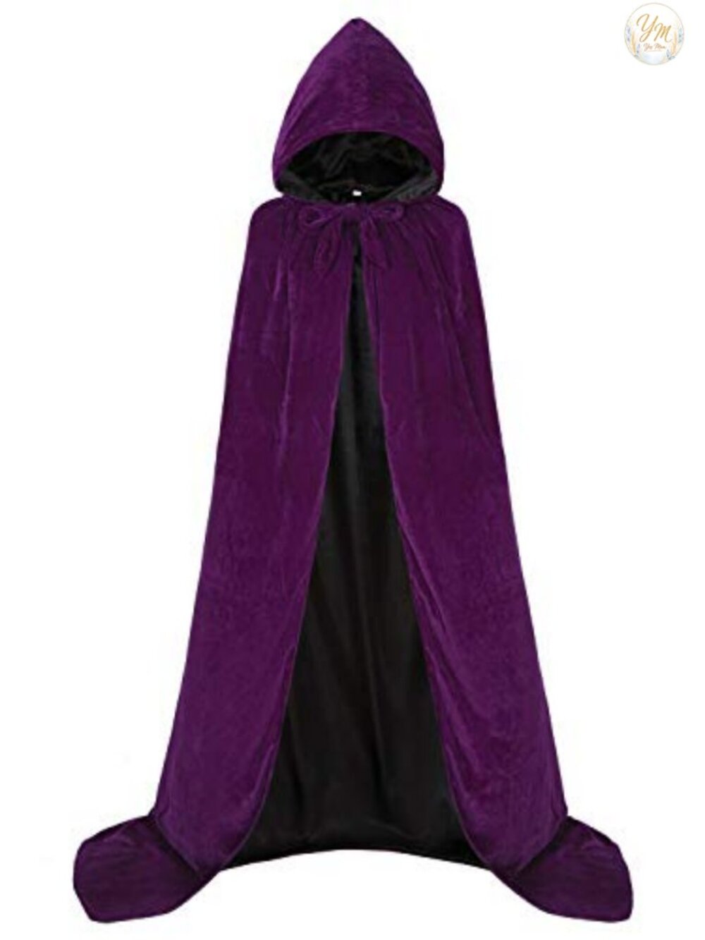 Reversible Velvet Satin Hooded Cape Cloak Halloween Cosplay